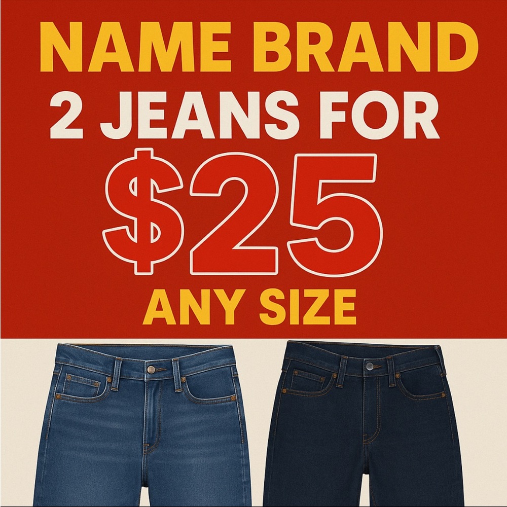 2 for $25 Name Brand Jeans Bundle Levi’s AE Lucky Zara Carhartt Boho Y2K Street